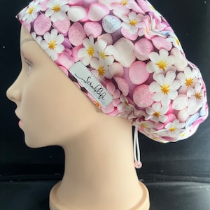 Sweet Treats in Pink -scrub hat for women,scrub cap, cute scrub cap, surgical cap, scrub cap Australia, adjustable scrub hat, cute scrub hat