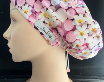 Sweet Treats in Pink -scrub hat for women,scrub cap, cute scrub cap, surgical cap, scrub cap Australia, adjustable scrub hat, cute scrub hat