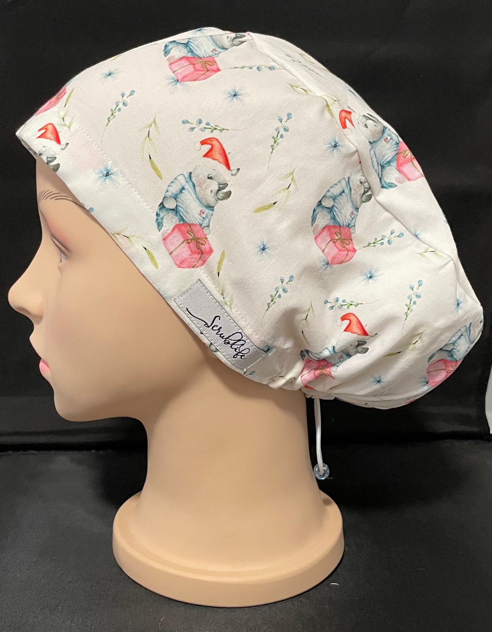 Rhino Christmas Scrub Hat Etsy