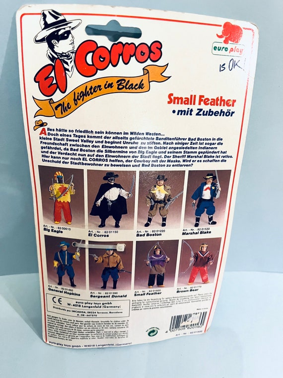 Vintage 1980s El Corros the Fighter in Black 6 Inch Figure 