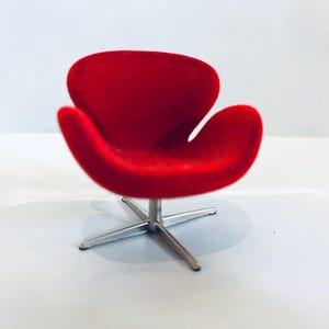 Vintage Lundby Brio Arne Jakobsen Swan Chair: 1960s Dollhouse Furniture