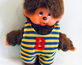 ヴィンテージ モンチッチ型ぬいぐるみ、7インチ プラスチック