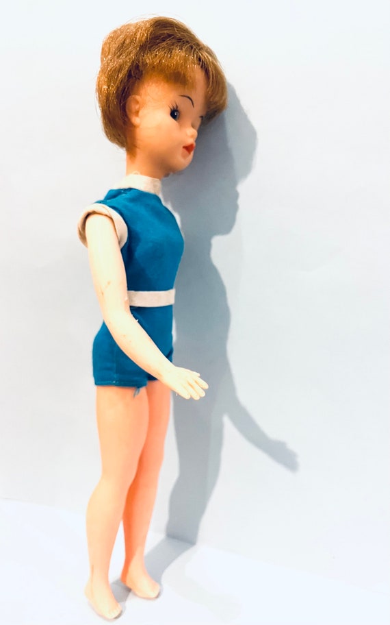 1960s Vintage Camay Sindy Clone Doll: Honey Hair, Original Outfit