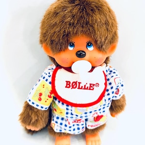 Peluche Bølle Monchhichi vintage des années 1970 - Sekiguchi, singe suceur