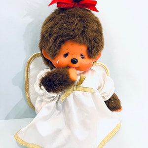 1970s Vintage Original Bølle |  Boelle | Monchhichi | With Original Outfit |  Sekiguchi  | Plush | Thumbsucking Monkey | Angel