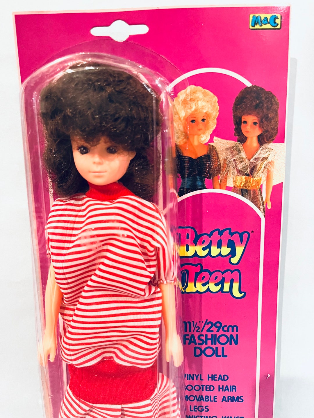 1990s Vintage Betty Teen Doll on Original Card MOC Barbie Clone Retro