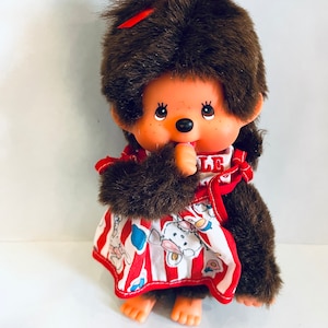 Peluche Sekiguchi Monchhichi Bølle vintage des années 1970 avec tenue originale