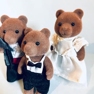 1980s RARE Vintage Sylvanian Families Bear Family: Retro Figures