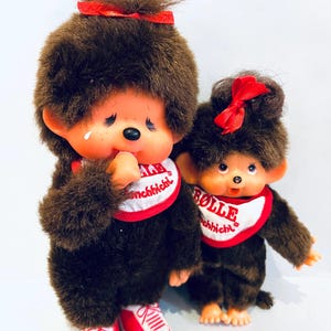 Famille Bølle originale vintage des années 1970 |  Boelle | Monchhichi | Filles | Sekiguchi | Peluche | Singe suceur de pouce |