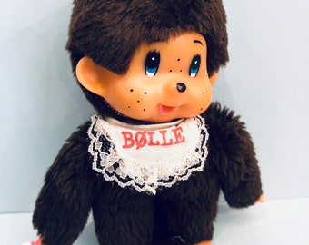 ヴィンテージ モンチッチ型ぬいぐるみ、7インチ プラスチックフェイス