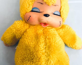 Monchhichi/monchichi Yellow Cat/kitten Doll Vintage 1979