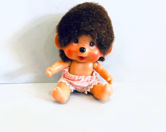 ビンテージ　モンチッチ ヴィンテージ モンチッチ型ぬいぐるみ、7インチ プラスチックフェイス