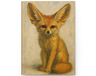 Fennec Fox Hardcover Journal Matte, Cute Animal Notebook, Painting Style Art, Bullet Journal, Sketchbook, Gift for Artist, Wildlife Lover