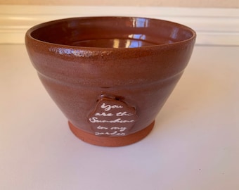 Terracotta “You are the sunshine in my garden” plant pot