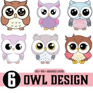Kawaii Owl matte Vinyl Sticker - Stickers - Cute - Decal cut