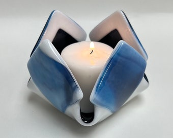 Blue Glass  Candleholder-Votive Candle-Tealight Candle Holder