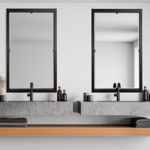 Contemporary Floating Mirror Bathroom Vanity Entryway/Foyer Decor image 1