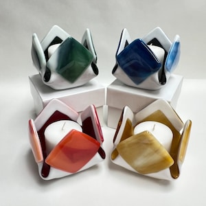 Glass Candleholder-Unique Home Decor-Housewarming Gift-Votive Candle-Tealight Candle Holder