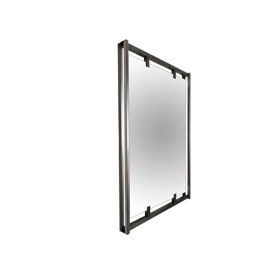 Large Floating Bathroom Mirror Modern Mirror Matte Black Etsy