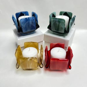 Glass Candleholder-Unique Home Decor-Housewarming Gift-Votive Candle-Tealight Candle Holder