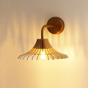 Lámpara de Pared Escandinava de Madera de Cartón con Diseño Minimalista Ecológico Cocoon Reciclado KIDO "Bellis"
