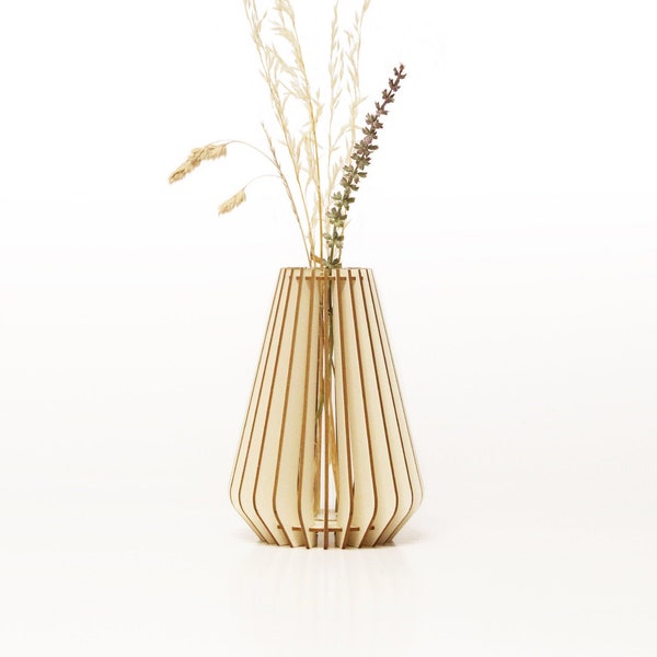 Vase Soliflore Bois Carton Scandinave au Design Minimaliste Ecologique Cocoon Recyclé KIDO | Syringa