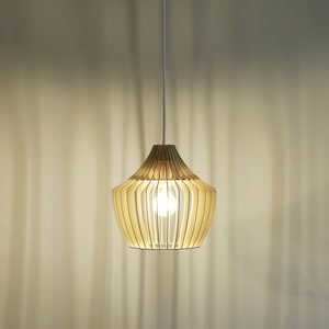 Lámpara Colgante Escandinava de Cartón y Madera con Diseño Ecológico Minimalista Cocoon Reciclado KIDO "Echeveria"