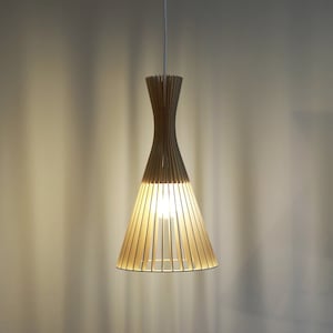 Lámpara Colgante Escandinava de Madera de Cartón con Diseño Minimalista Ecológico Cocoon Reciclado KIDO "Licuala"