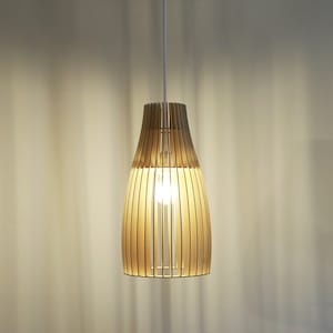 Lámpara Colgante Escandinava de Madera de Cartón con Diseño Minimalista Ecológico Cocoon Reciclado KIDO "Beaucarnea"