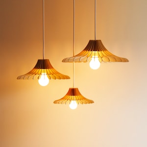Lampe Suspension Bois Carton Scandinave au Design Minimaliste Ecologique Cocoon Recyclé KIDO "Bellis"