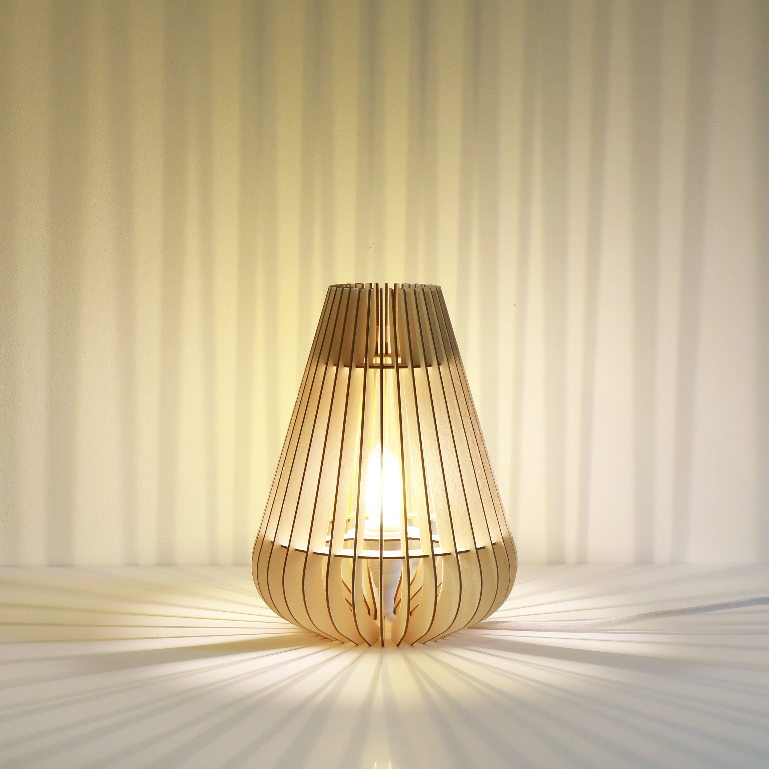 Lamp wood cardboard Scandinavian to Design minimalist green Cocoon recycled KIDO Sasaella