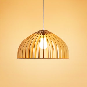Lámpara Colgante Escandinava de Madera de Cartón con Diseño Minimalista Ecológico Cocoon Reciclado KIDO “Malva”
