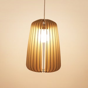 Lámpara Colgante Escandinava de Cartón de Madera con Diseño Ecológico Minimalista Reciclado Cocoon KIDO "Wisteria"