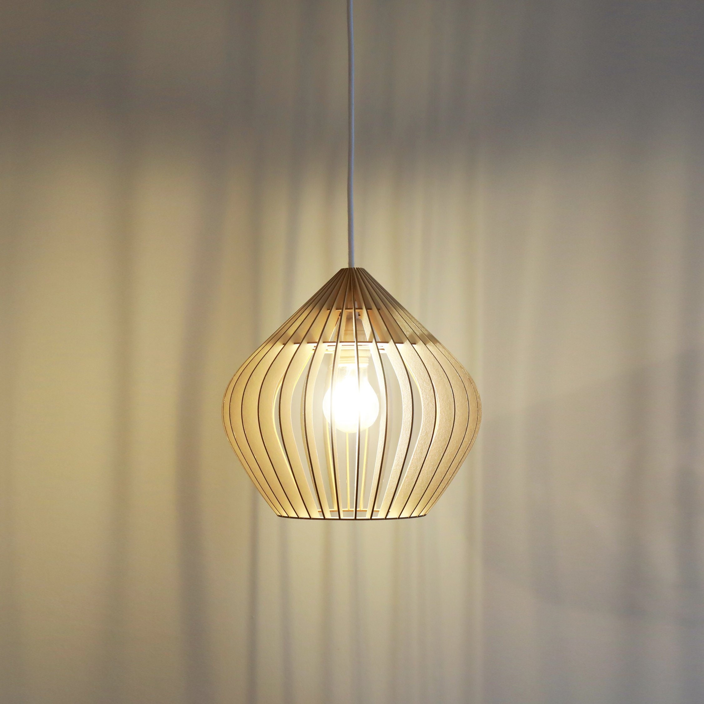 Lampe Suspension Bois Carton Scandinave Au Design Minimaliste Ecologique Cocoon Recyclé Kido Monster