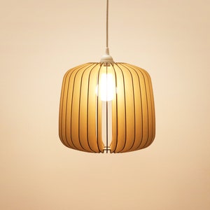 Lámpara Colgante Escandinava de Cartón de Madera con Diseño Ecológico Minimalista Reciclado Cocoon KIDO "Magnolia"