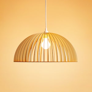 Lámpara Colgante Escandinava de Cartón y Madera con Diseño Ecológico Minimalista Cocoon Reciclado KIDO "Camellia"