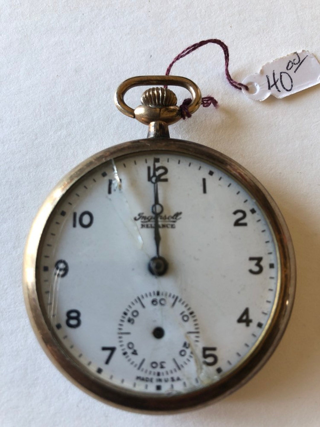 Ingersoll Reliance Pocket Watch Etsy