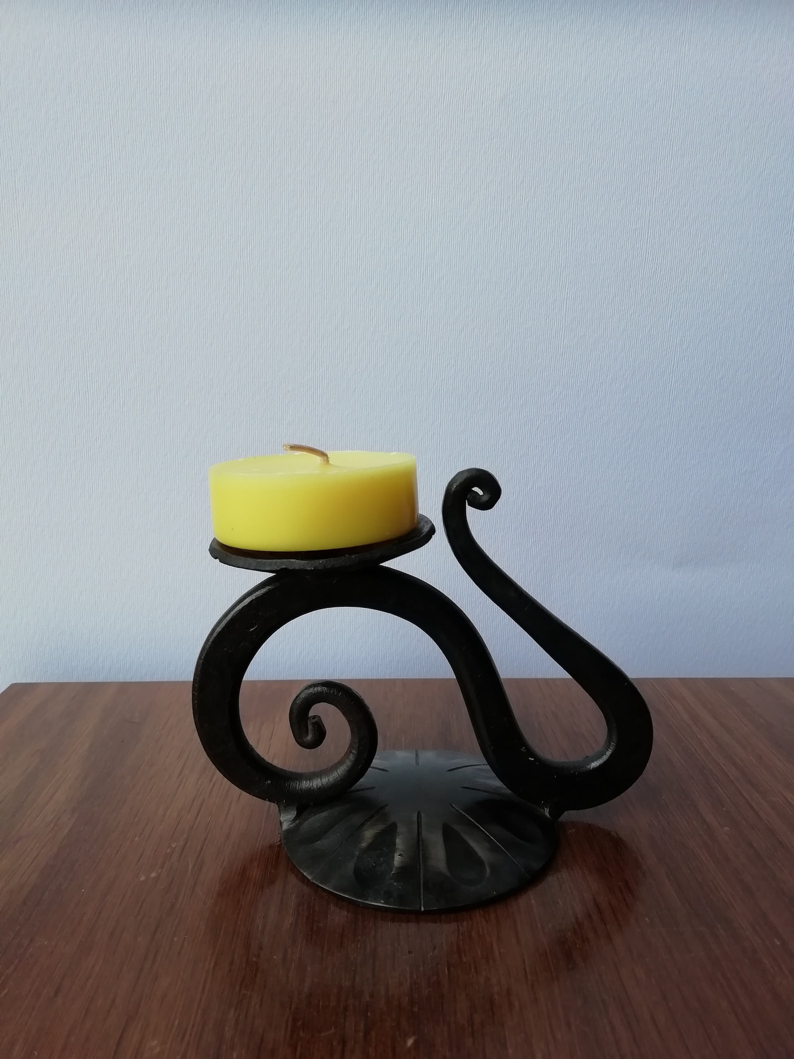 Candle Holder Wrought Iron Hand Candlestick Black Swan Etsy