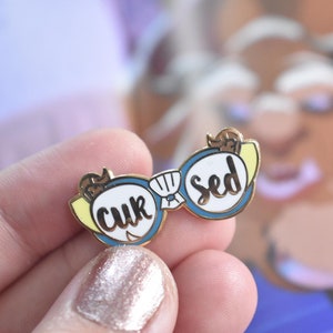 Beast glasses enamel pin