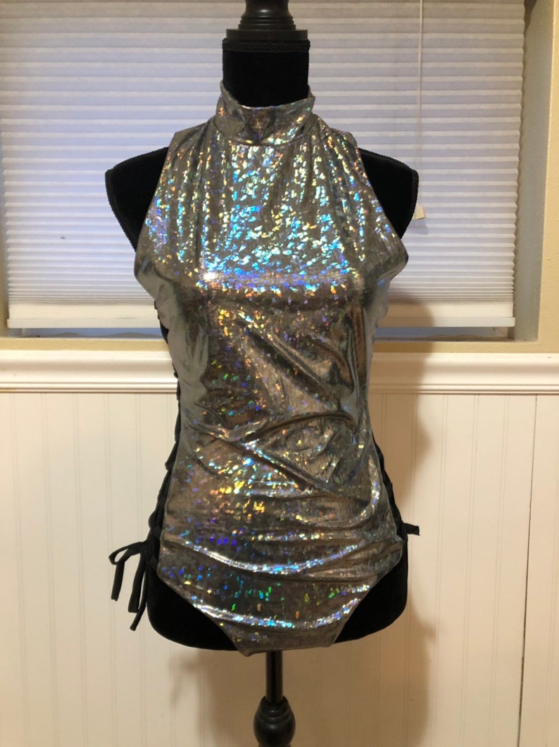 Holographic one piece swimsuit
