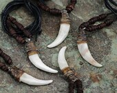 Fang of the Fox2. Women 39 s pendant Fox tooth. Bone amulet. Handmade.