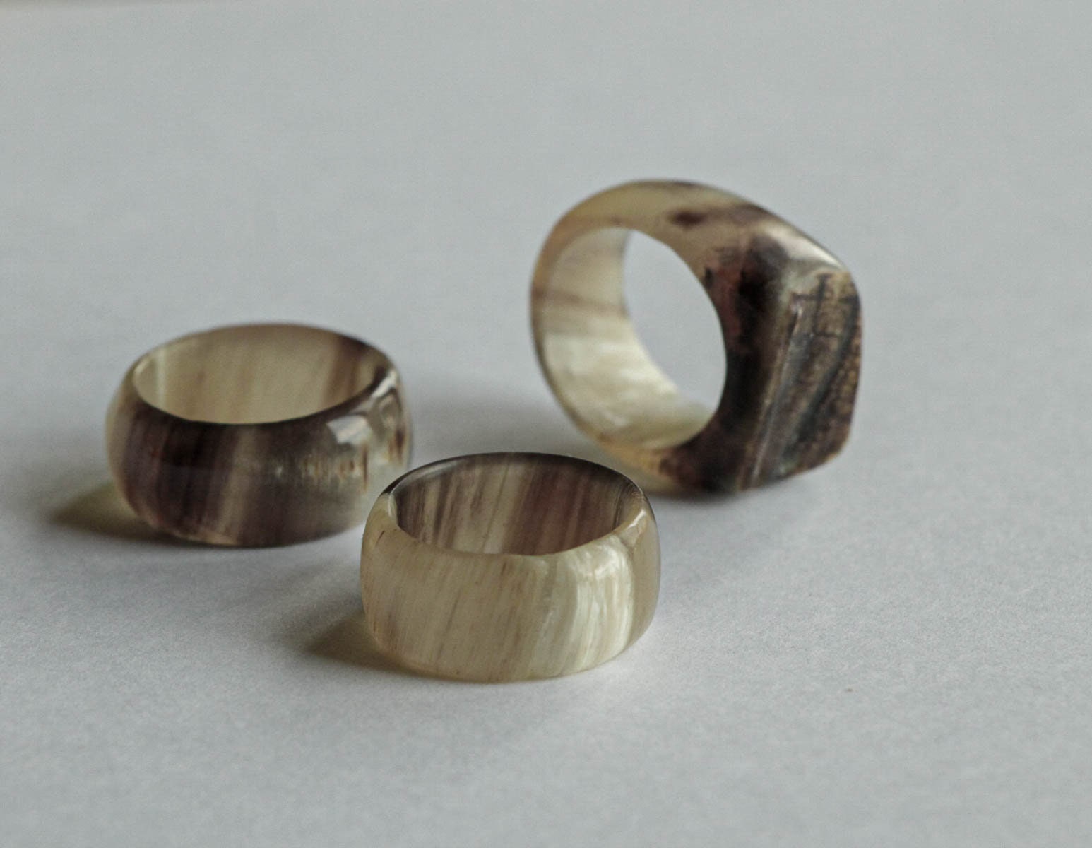 Real horn ring 2.Handmade . Size 8 Etsy