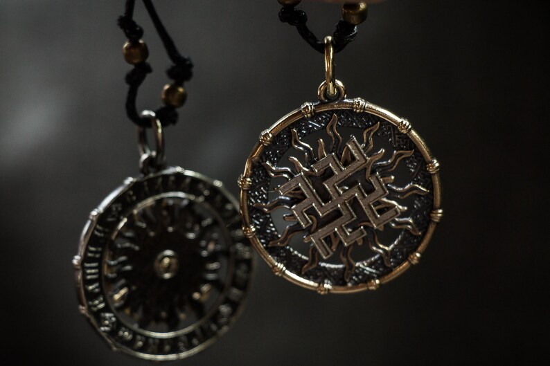 Slavic fylfot swastika amulet pendant. Bronze and german Etsy
