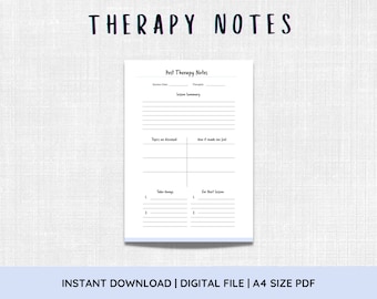 Post Therapy Notes | Mental Health Printable, Therapy Worksheet, Planner Insert, Mental Health Insert, Therapy Session