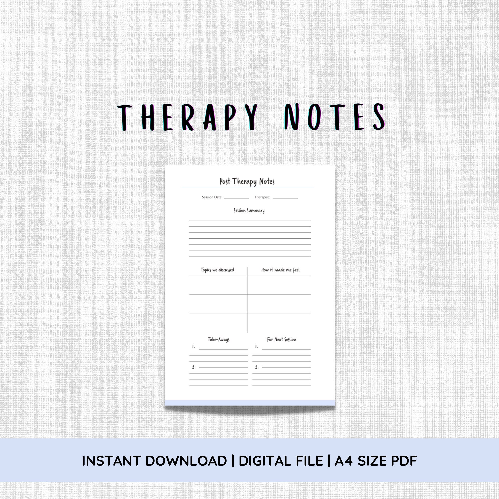 Post Therapy Notes Mental Health Printable Therapy - Etsy España