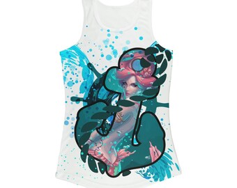 Mermaid in Anchor Women's Racer back Tank Top