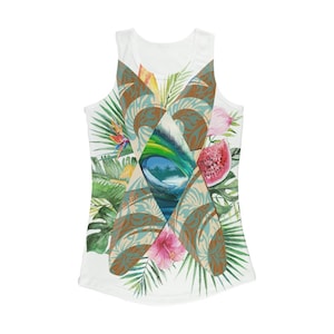 Tropical Surfboards Women's double sided print Racer back Tank
