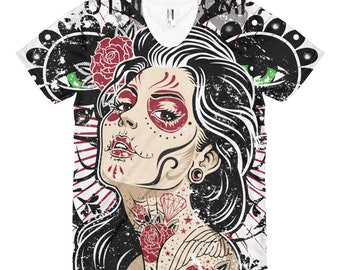 Schöne Muerte-Sublimation All-over-Print Women es Sublimation T-Shirt