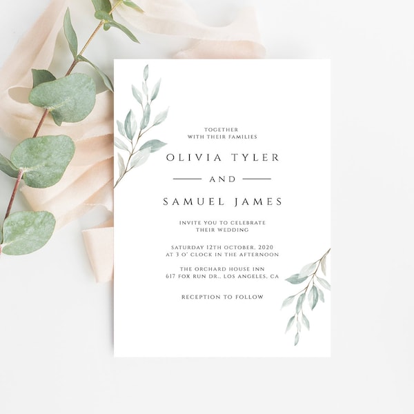 Leaf Invitation Etsy