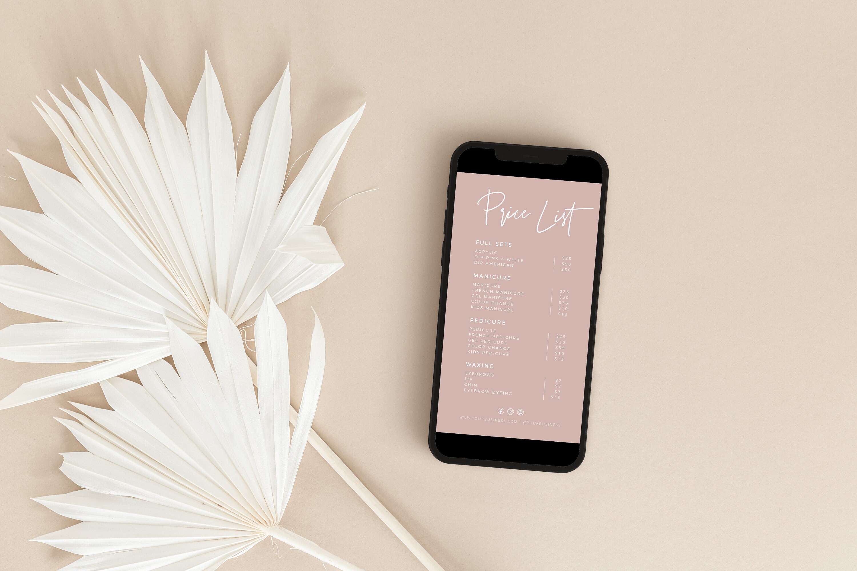 Minimal Pricing Sheet, Price List Template, Editable Price Sheet ...